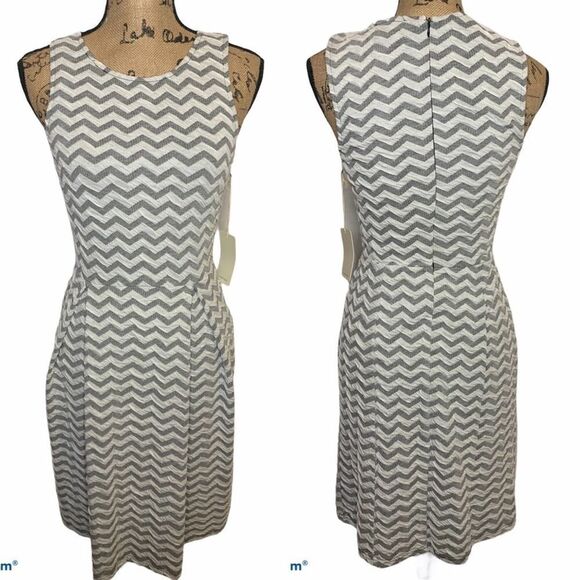 41 Hawthorn Black & White Jace Chevron Print Dress - Picture 1 of 7